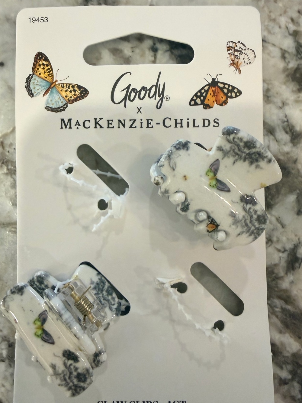 MacKenzie-Childs Goody Butterfly Toile Claw Clips - TWO Pack